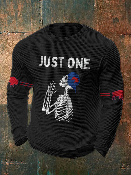 Men's Buffalo Football Lover Printed Waffle  T-Shirt