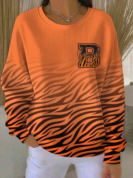Women's Football Print Casual Sweatshirt