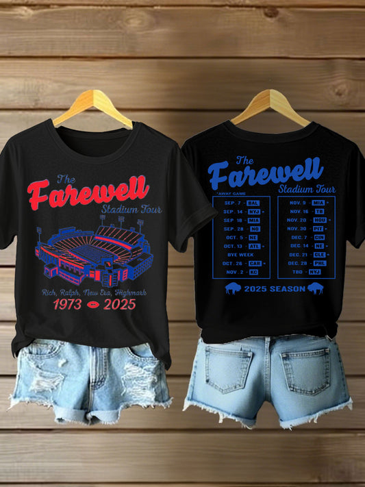 Women's The Farewell Stadium Tour Buffalo Football Lover Printed T-Shirt