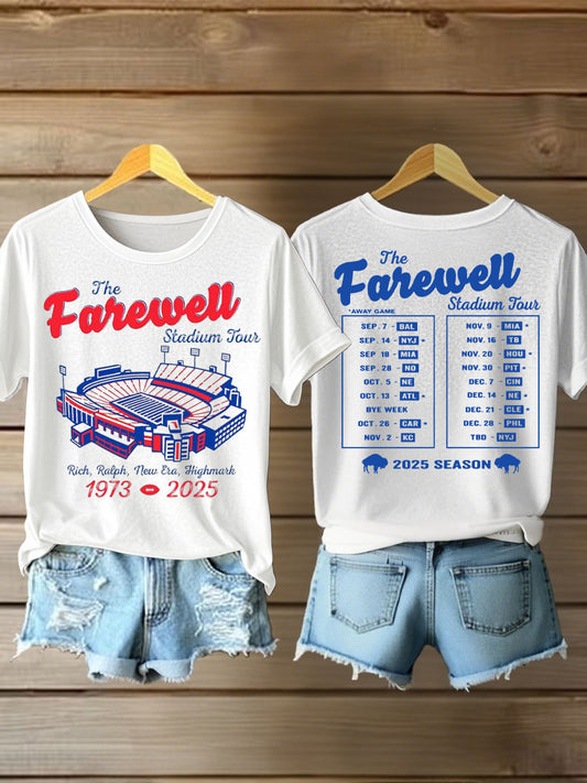 Women's The Farewell Stadium Tour Buffalo Football Lover Printed T-Shirt