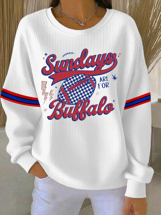 Women's Sundays Are For Buffalo Football Fans Lovers Gameday Casual Sweatshirt