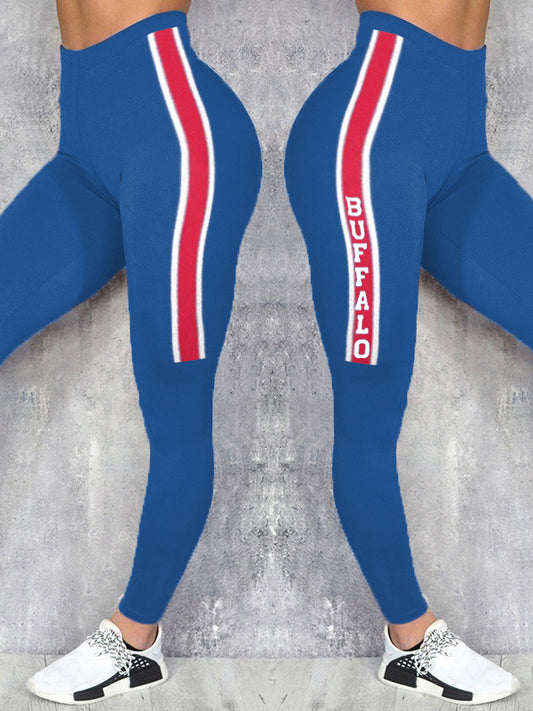 Women's Buffalo Football Lover Printed Yoga Leggings