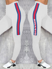 Women's Buffalo Football Lover Printed Yoga Leggings