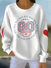 Women's Buffalo Football Lover Printed Sweatshirt