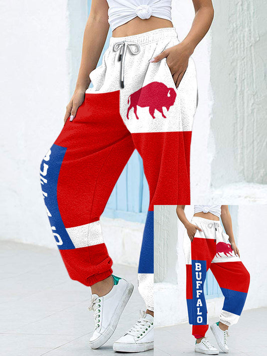Women's Buffalo Football Lover Printed Sweatpants
