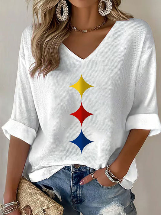 Women's American football V-neck top