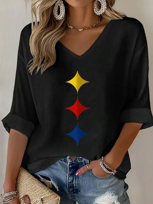 Women's American football V-neck top