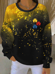 Women's Pittsburgh Steelers Red, Yellow, and Blue Shamrock Crew Neck Oversized Sweatshirt