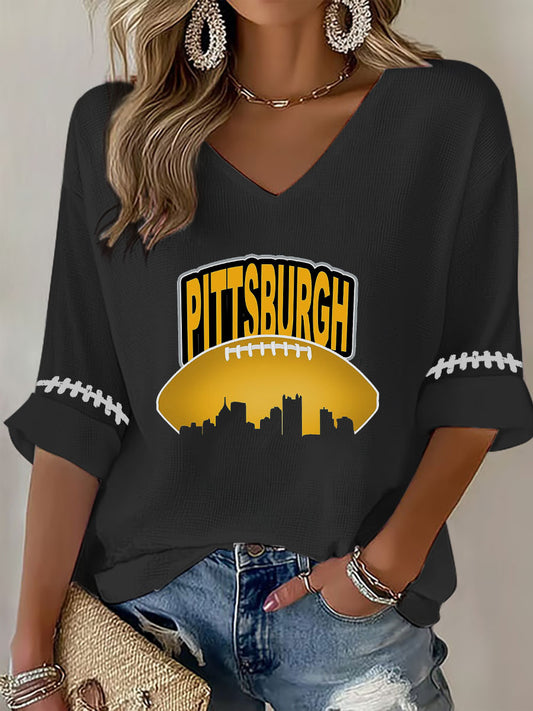 Women's American football V-neck top