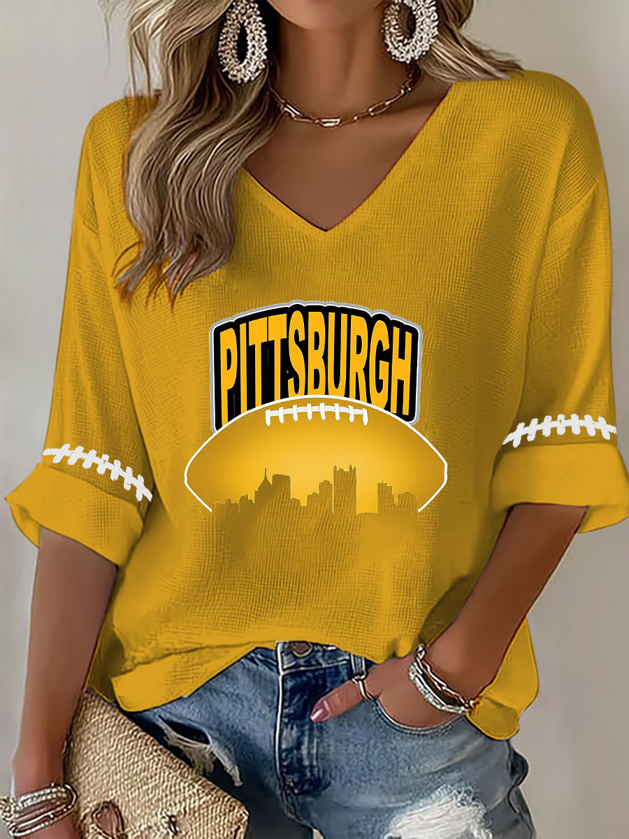 Women's American football V-neck top