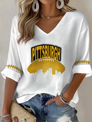 Women's American football V-neck top