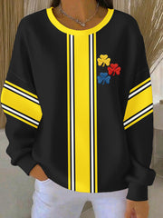 Women's Pittsburgh Steelers Red, Yellow, and Blue Shamrock Crew Neck Oversized Sweatshirt