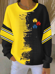 Women's Pittsburgh Steelers Red, Yellow, and Blue Shamrock Crew Neck Oversized Sweatshirt
