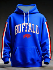 Men's Football Fans Lovers Gameday Casual Pocket Hoodie