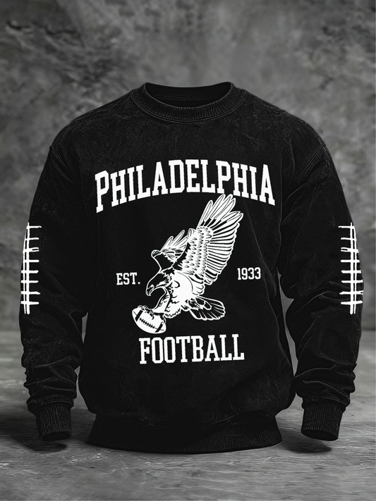 Men's Football Fans Lovers Gameday Casual Crew Neck Sweatshirt