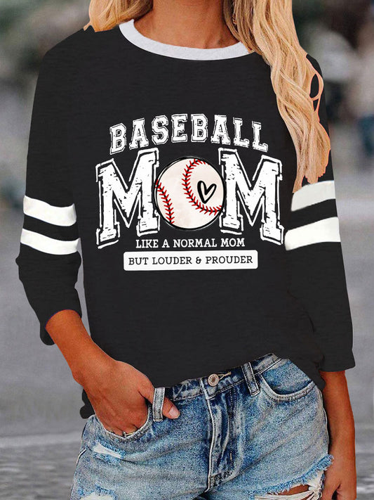 Women's Baseball mom like a normal mom but louder and prouder T-shirt