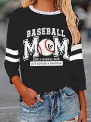 Women's Baseball mom like a normal mom but louder and prouder T-shirt