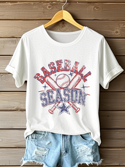 Women's Baseball Season Print T-Shirt