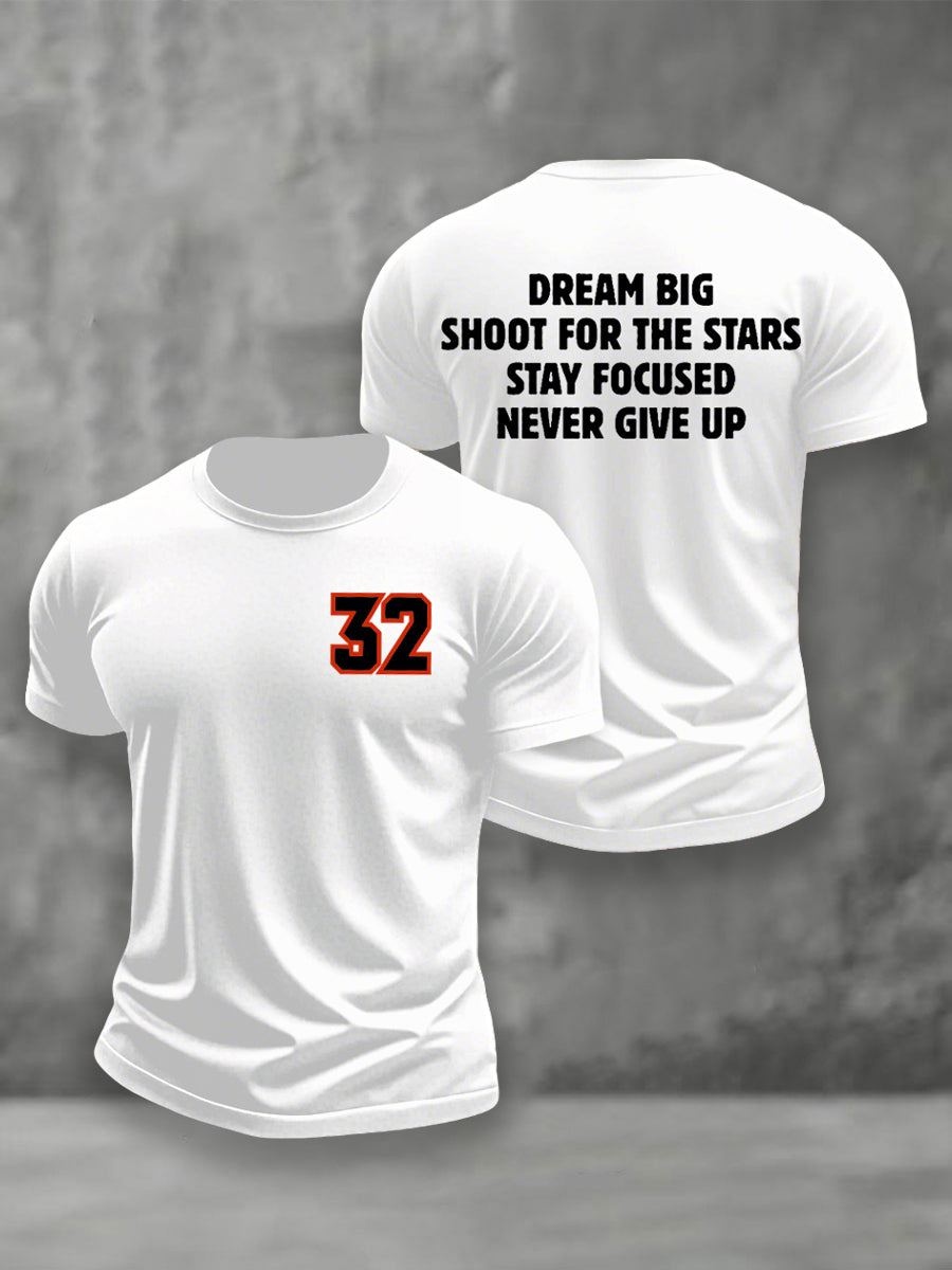 Men's Rudi Johnson Tribute Memorial Football Print short sleeves t-shirt