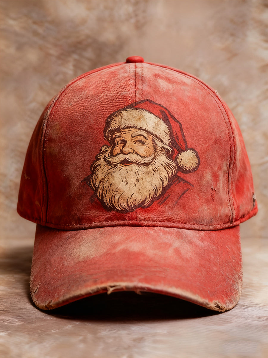 Unisex Vintage Santa Claus Print Hat