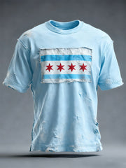 Men's Chicago Flag Print short sleeves t-shirt