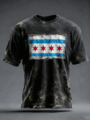 Men's Chicago Flag Print short sleeves t-shirt