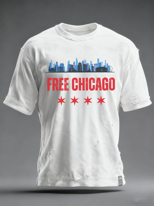 Men's Free Chicago Printed T-shirt