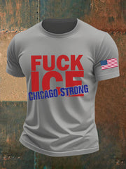Men's Fuck ICE Chicago Strong Printed T-shirt
