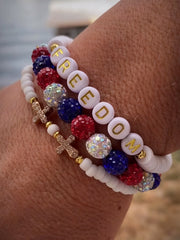 Cross & Freedom Beaded Bracelet