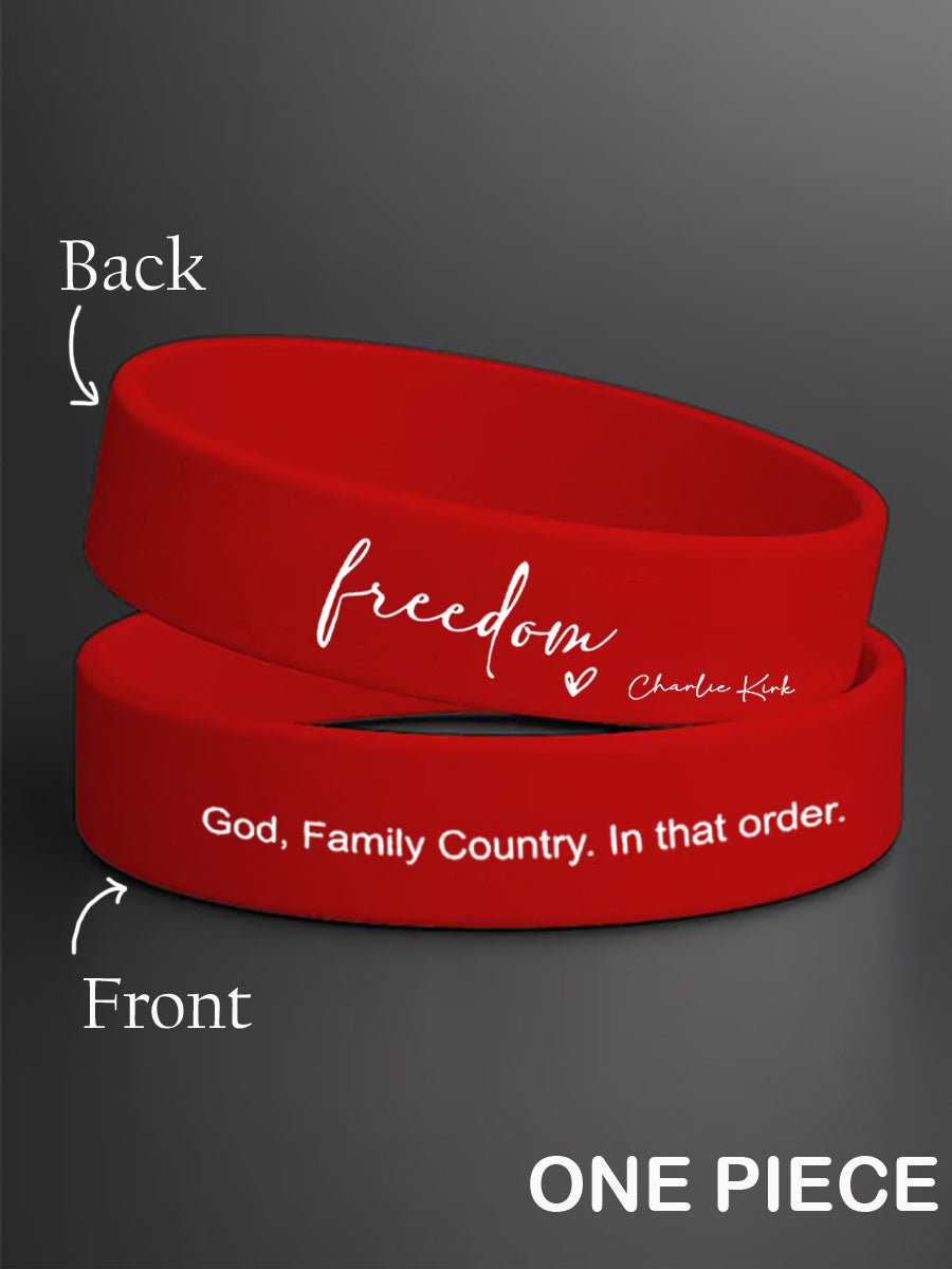 Unisex Freedom It's All About Jesus Charlie Kirk Silicone Wristband