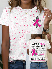 Women's Breast Cancer Awareness I Wear Pink For Myself My Scars Tell A Story T-Shirt