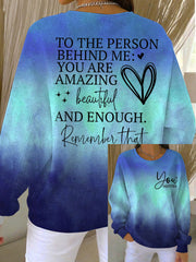 Women's Dear Person Behind Me Ribbed Round-Neck Sweatshirt