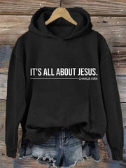 Women's  It's All About Jesus Charlie Kirk Hoodie