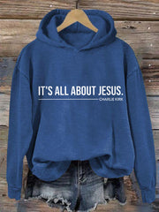 Women's  It's All About Jesus Charlie Kirk Hoodie
