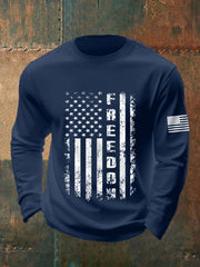 Men's Freedom USA Flag Print Long-Sleeve T-Shirt