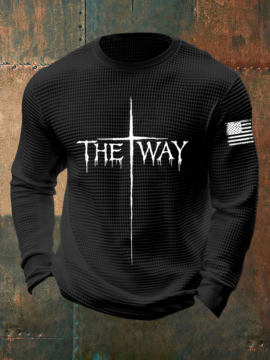 Men's The Way Cross Waffle Long-sleeved T-shirt