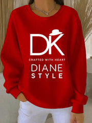 Women's Diane Style Ribbed Round-Neck Sweatshirt