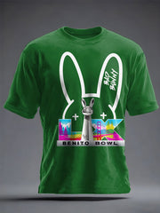 Unisex Bunny Football Music Lover Printed T-shirt
