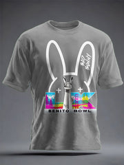 Unisex Bunny Football Music Lover Printed T-shirt