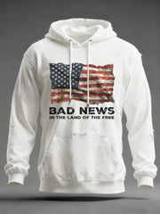 Men's Bad News In The Land Of The Free Printed Hoodie