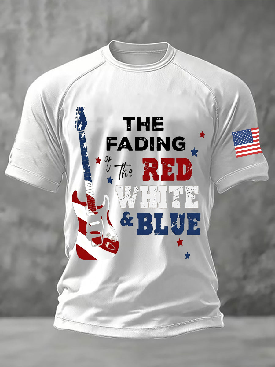 Men's The Fading Of The Red White And Blue Printed Casual short sleeves t-shirt