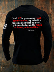 Men's The Fading of the Red White and Blue Printed long sleeve T-shirt