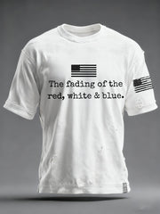 Men's The Fading Of The Red White And Blue Printed T-Shirt