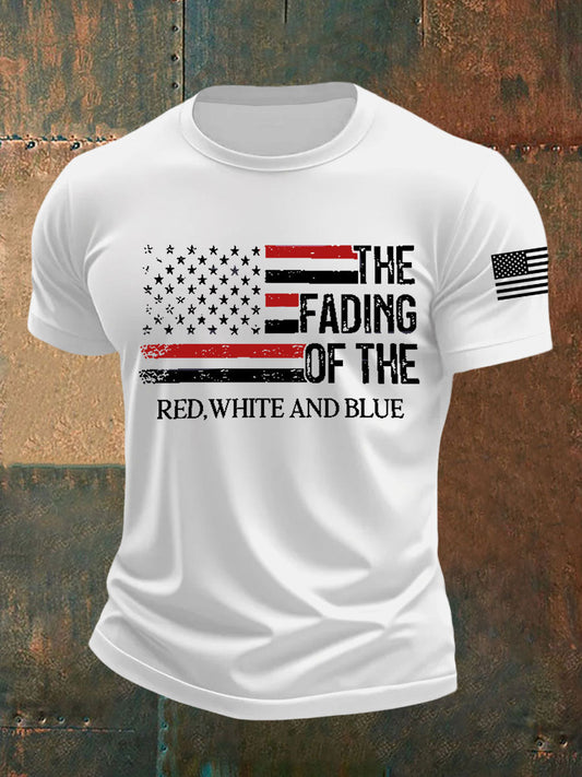 Men's The Fading Of The Red White And Blue Short-sleeved T-shirt