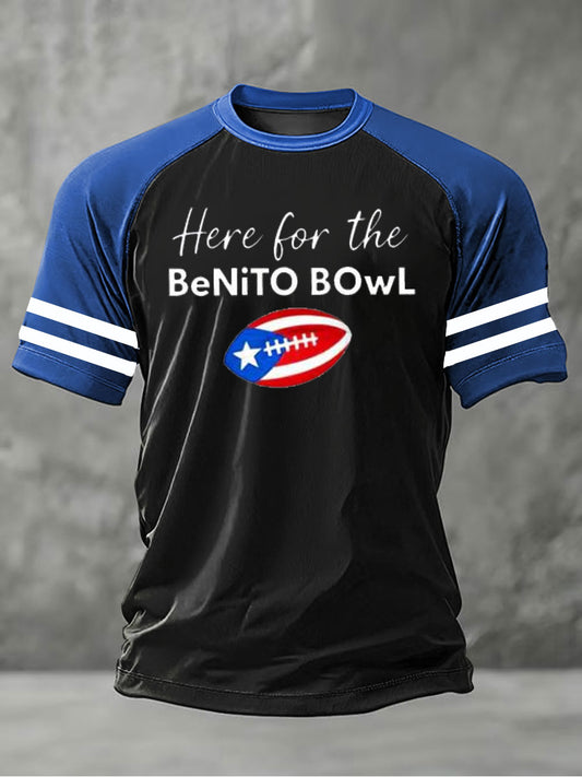 Men's Bad Bunny Here For The Benito Bowl short sleeve t-shirt