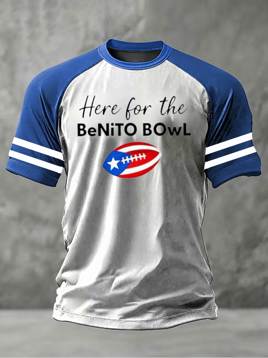 Men's Bad Bunny Here For The Benito Bowl short sleeve t-shirt