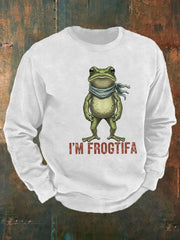 Men's Retro Resist Frog  Crew Neck Sweatshirt