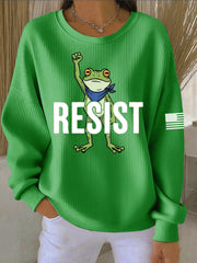 Women's Portland Frog Resist Ribbed Round-Neck Sweatshirt