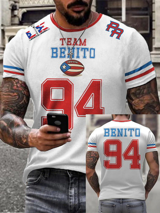 Men's Bunny Football Music Lover Printed T-shirt