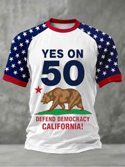 Men's Yes on 50 Defend Democracy California T-shirts